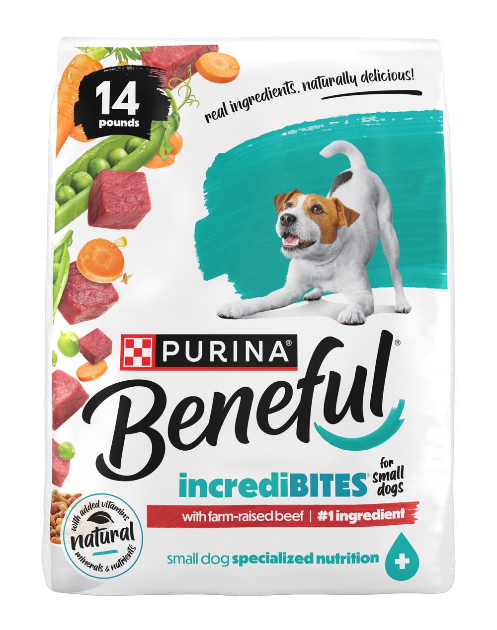 Purina Beneful Incredibites Dry Dog Food, Farm-Raised Beef, Small Breed (14 lbs)
