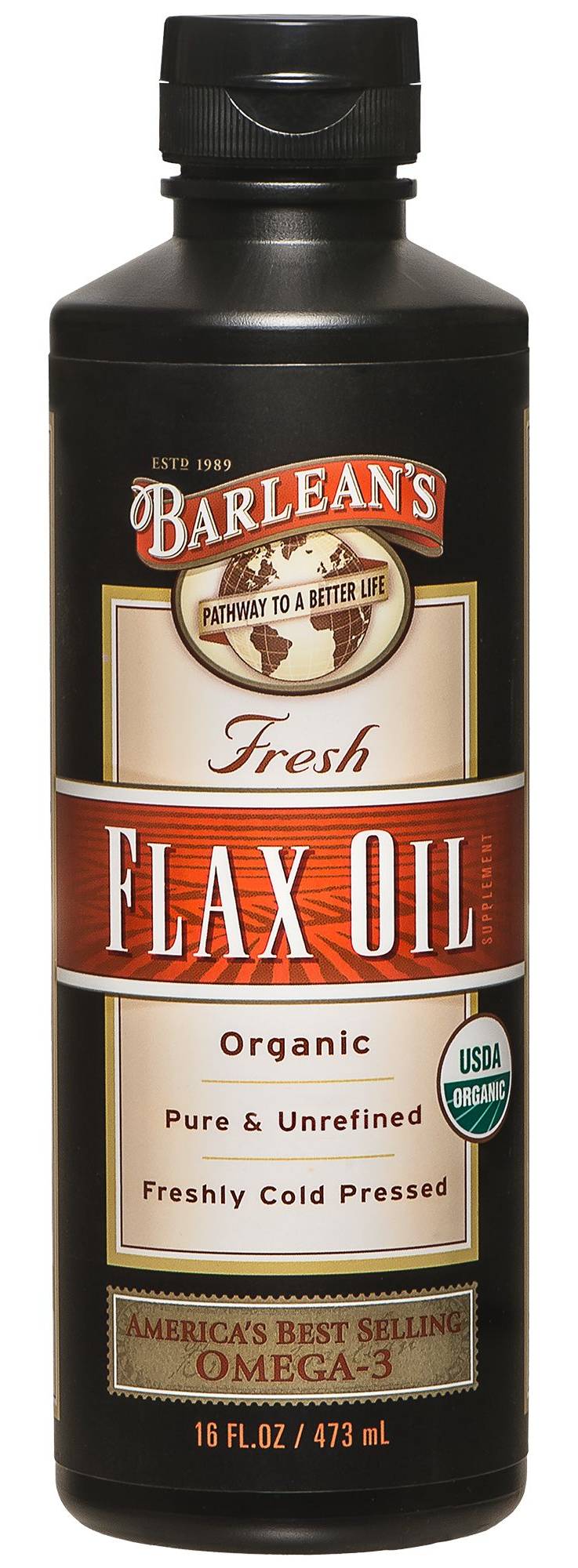 Organic Flax Oil - Pure, Unrefined & Cold Pressed (16 Fluid Ounces)