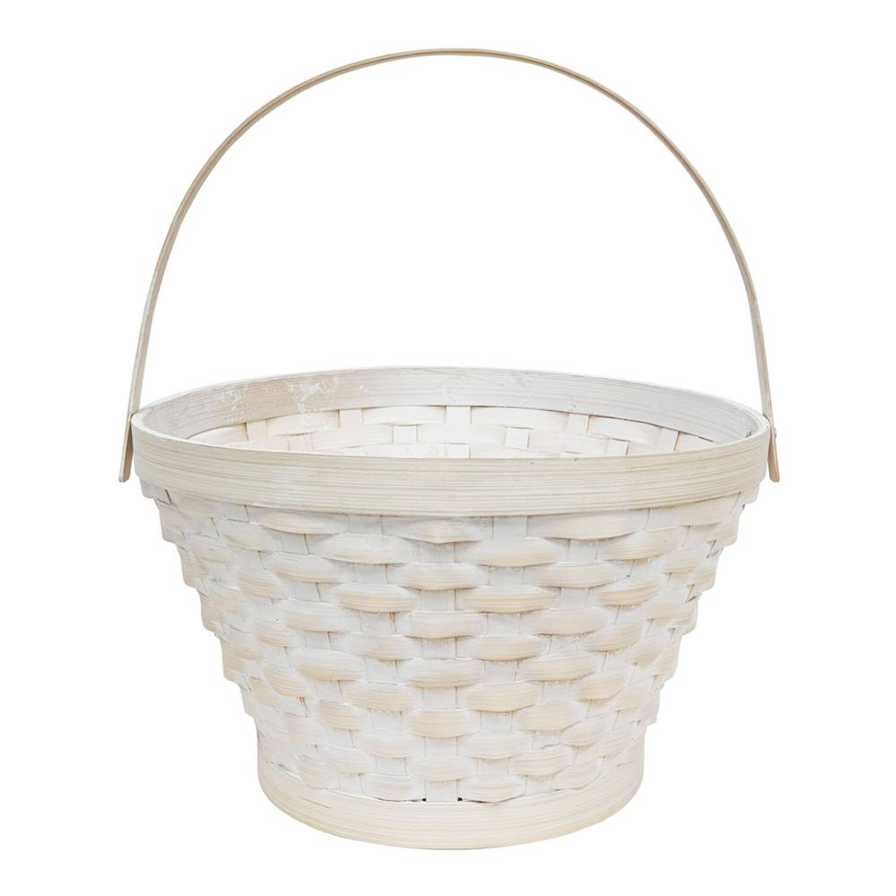 Cottondale Round Basket, White, 10.5 In