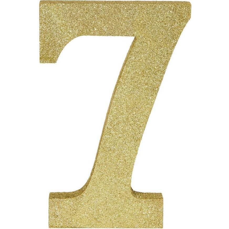Party City Glitter Gold Number 7 Sign (gold)