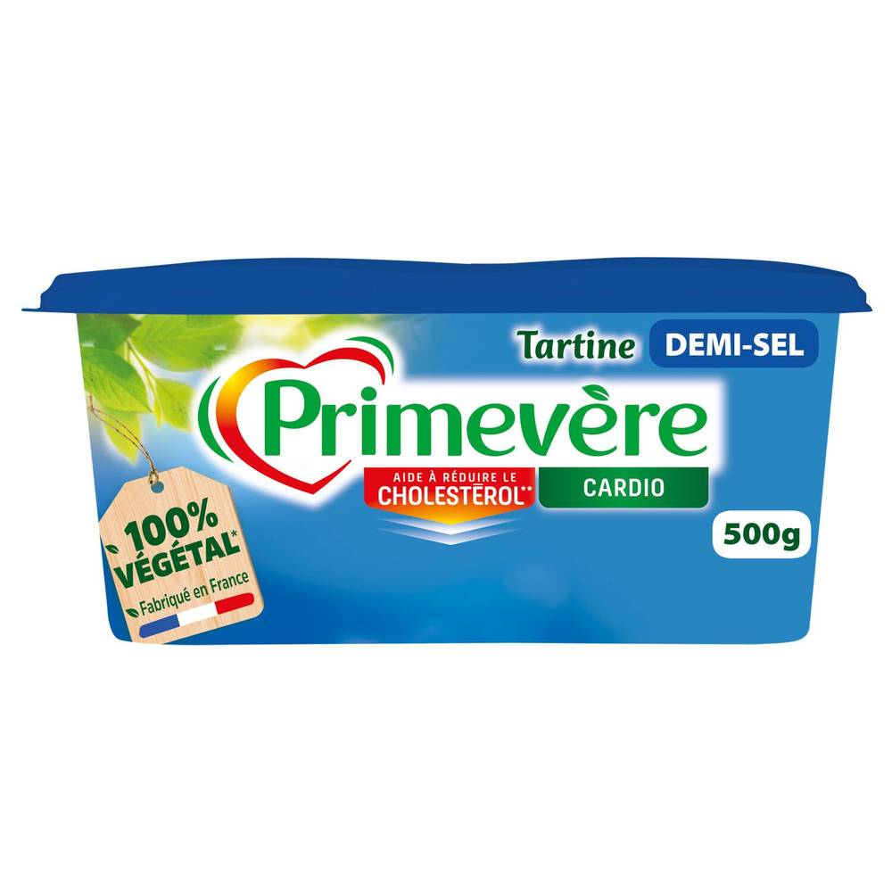 Primevère - Margarine à tartiner demi-sel 100% végétal (500g)