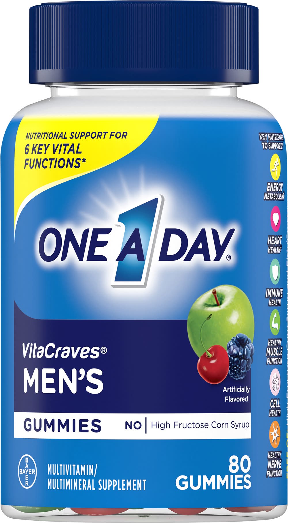 One A Day Vitacraves Multivitamin Supplement Gummies, Men (80 ct)