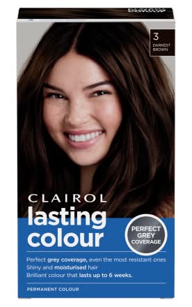 Clairol 3 Darkest Brown, Lasting Colour Permanent Hair Dye