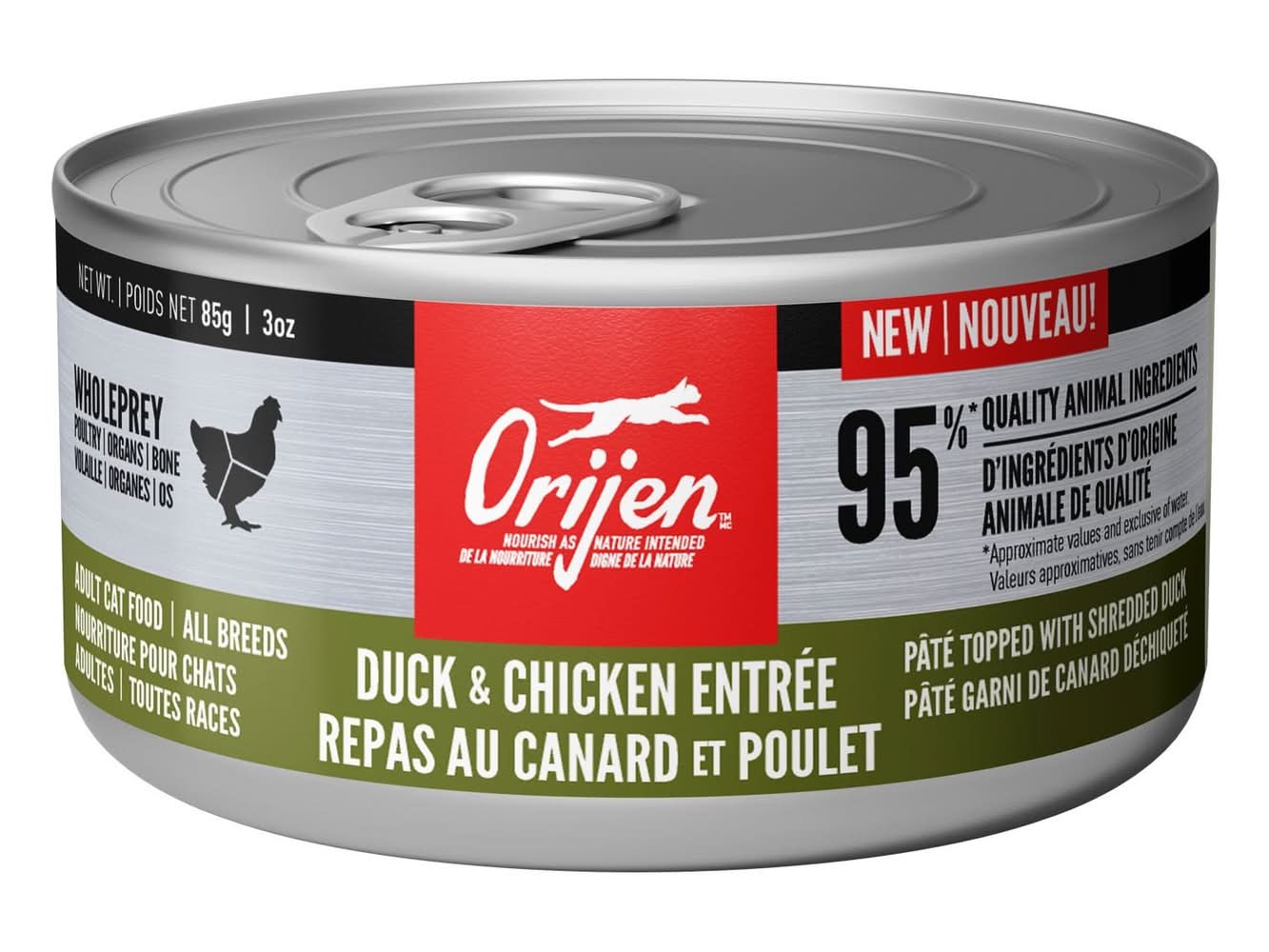 ORIJEN Duck & Chicken Entree Adult Cat Food, 3 oz