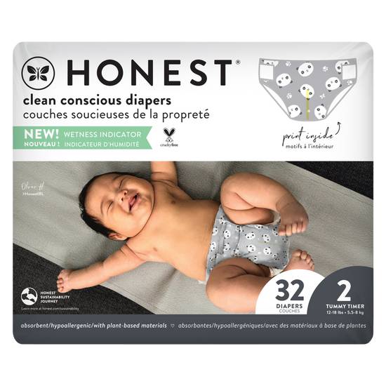 The Honest Company Diapers Size 2 Pandas 32ct