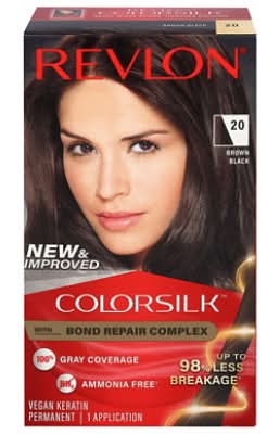 Revlon Colorsilk Beautiful Permanent Hair Color, Brown Black 20 (8 oz)