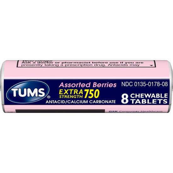 TUMS Assorted Berries Chewable 8 Tablets