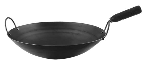 Golden Supplies Wok With Wood Handle, 16 Inch