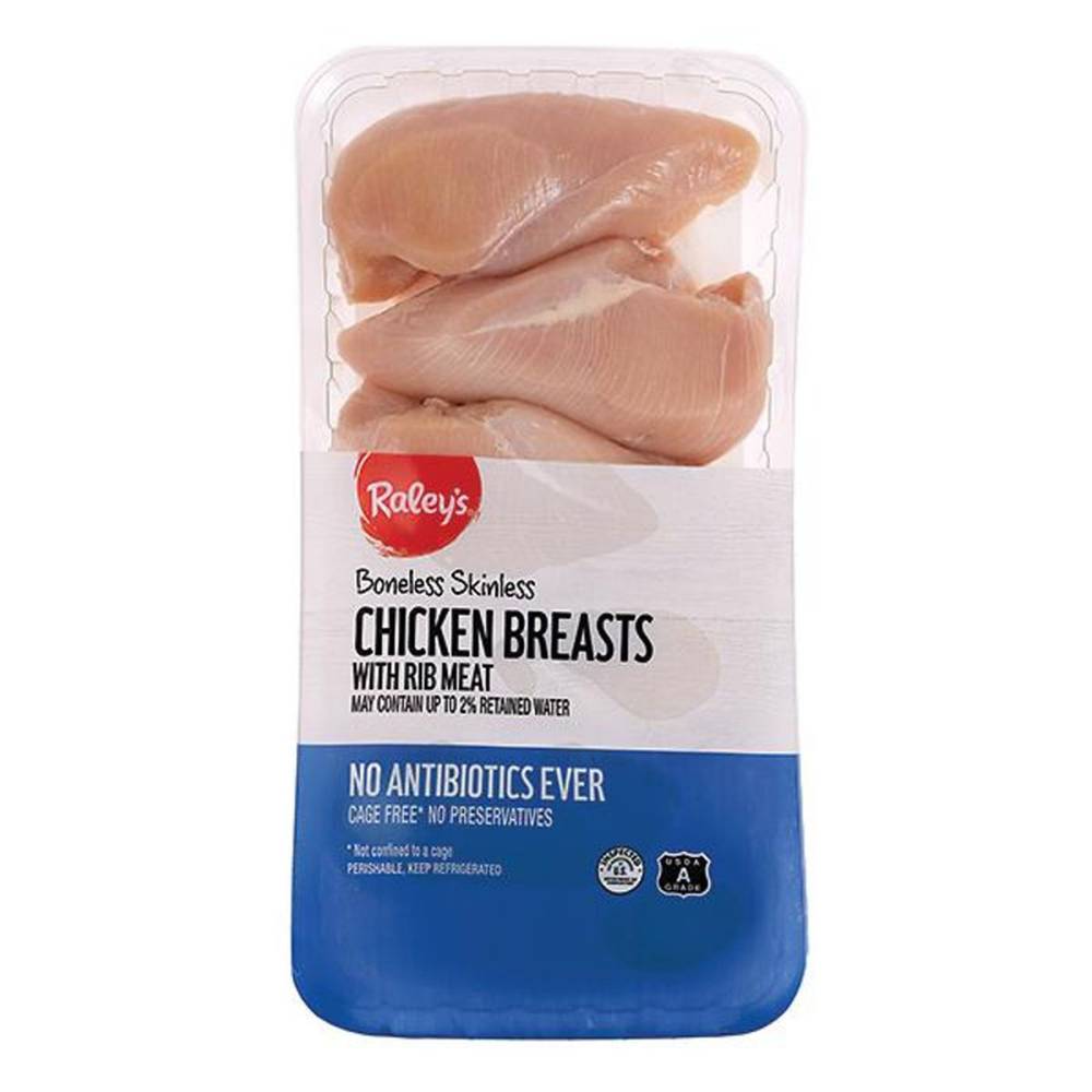 Raley'S Chicken Boneless Skinless Breasts Club Pack No Antibiotics Ever Per Pound
