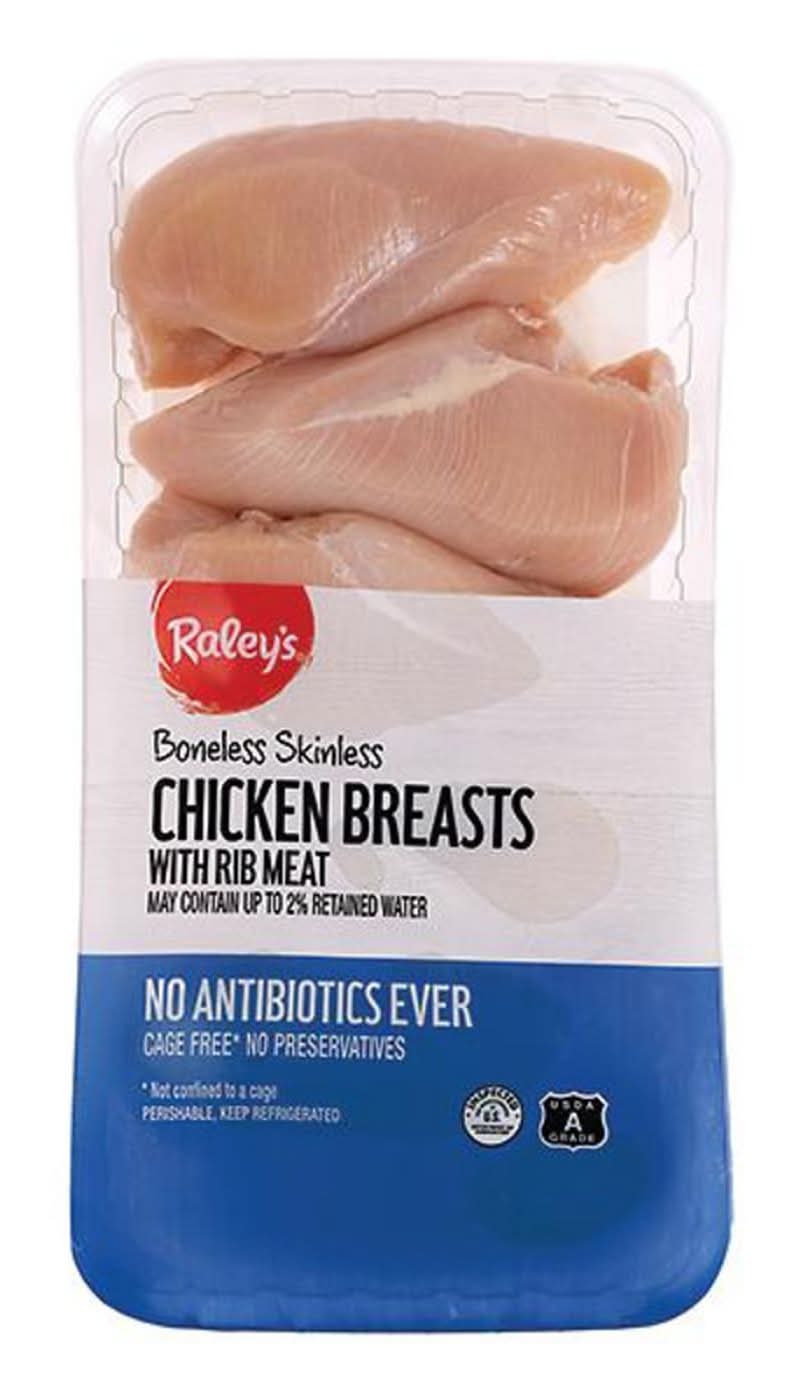 Raley'S Chicken Boneless Skinless Breasts Club Pack No Antibiotics Ever Per Pound