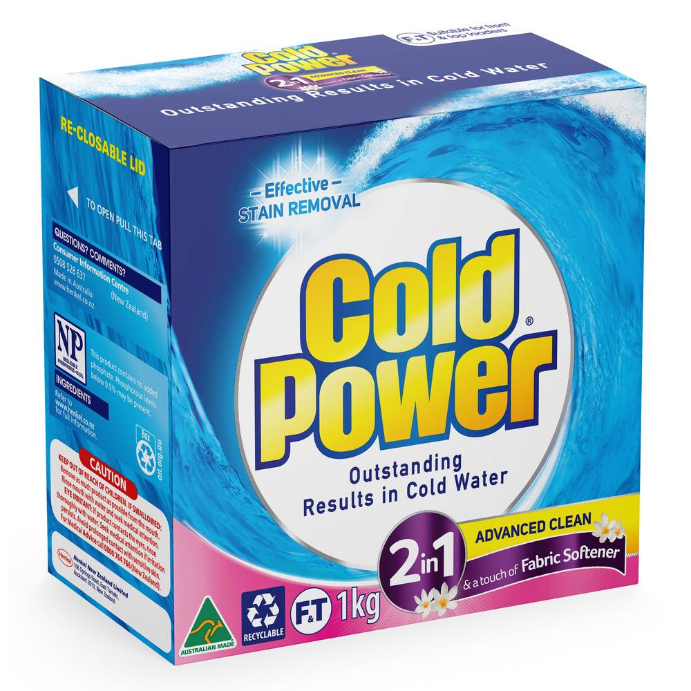 Cold Power Advanced Clean 2 in 1 Washing Powder Laundry Detergent (1kg)