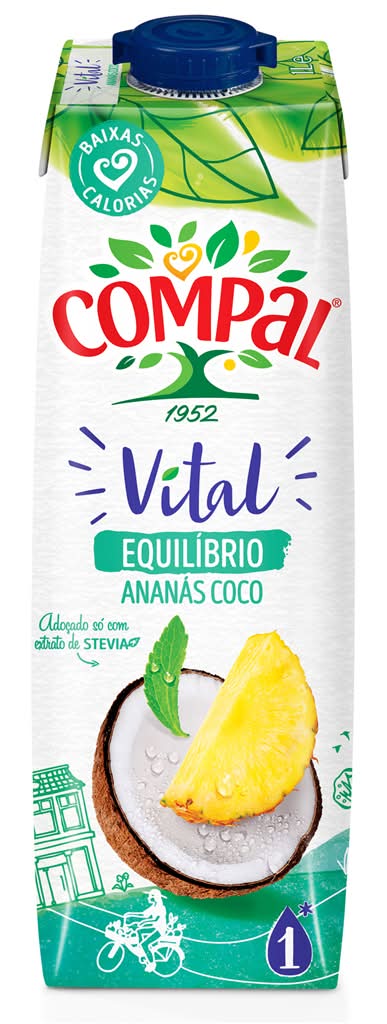 Compal - Nectar vital equilibrio ananásemcoco, embalagem de 1L