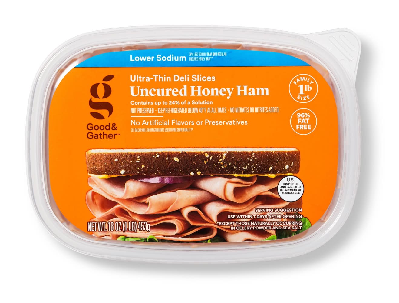 Good & Gather Ultra Thin Deli Uncured Honey Ham Slices (16 oz)
