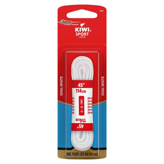 Kiwi Oval White 45 Inches Sport Laces