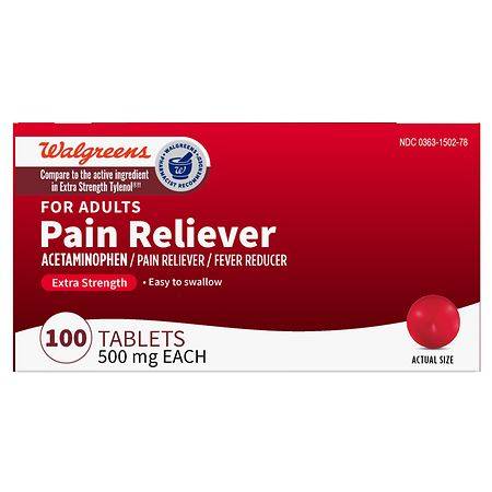 Walgreens Extra Strength Pain Relief Tablets Acetaminophen 500 mg (100 ct)