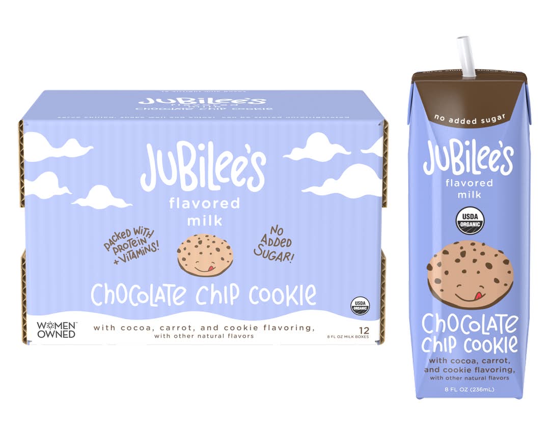 Jubilee's Organic Flavored Protein Milk, Chocolate Chip Cookie (12 x 8 fl oz)