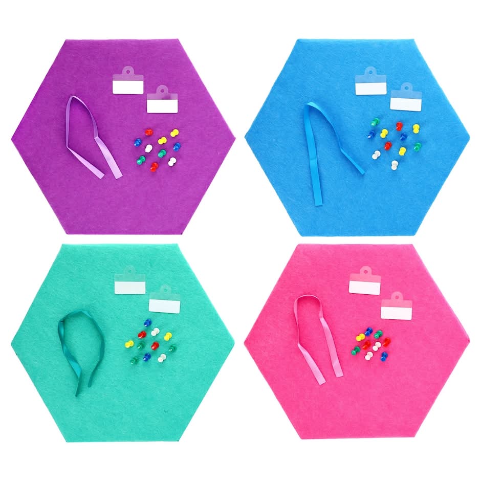 Jot Hexagon Felt Bulletin Board, 1 ct.
