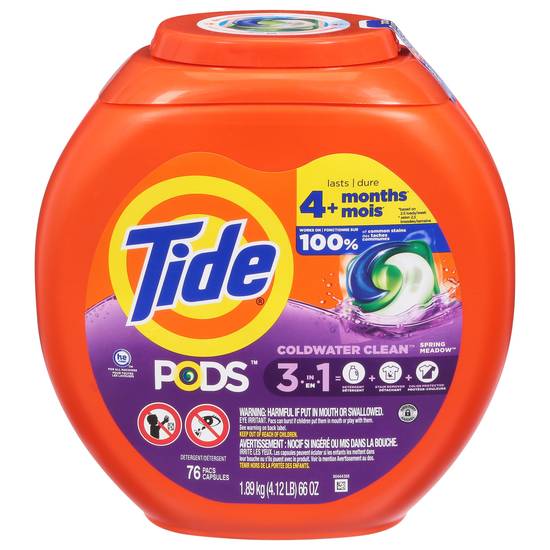 Tide Pods 3 in 1 Spring Meadow Detergent (76 ct)
