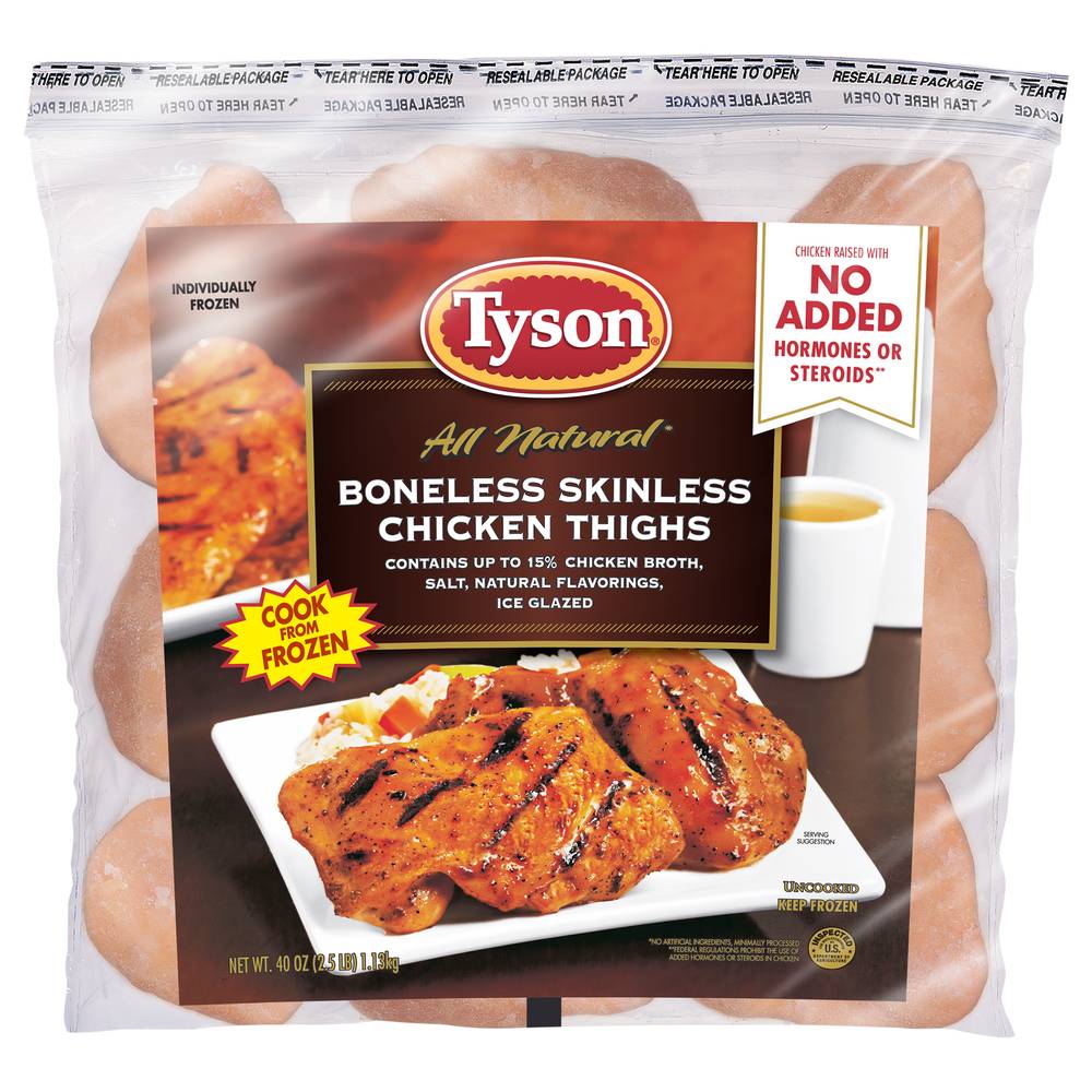 Tyson All Natural Boneless Skinless Chicken Thighs (2.5 lbs)