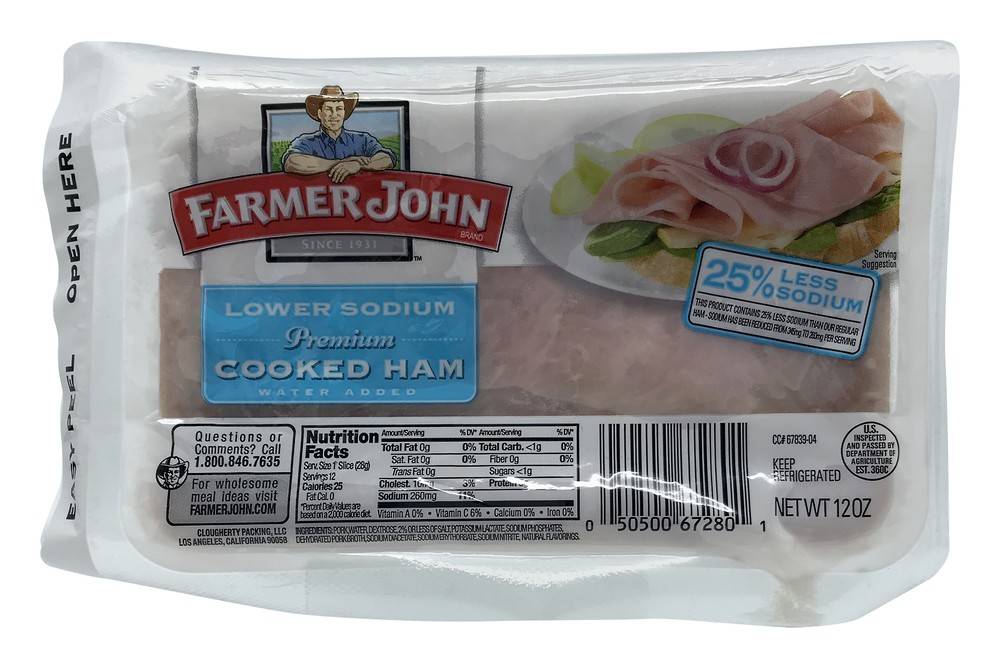 Farmer John Lower Sodium Cooked Ham (12 oz)