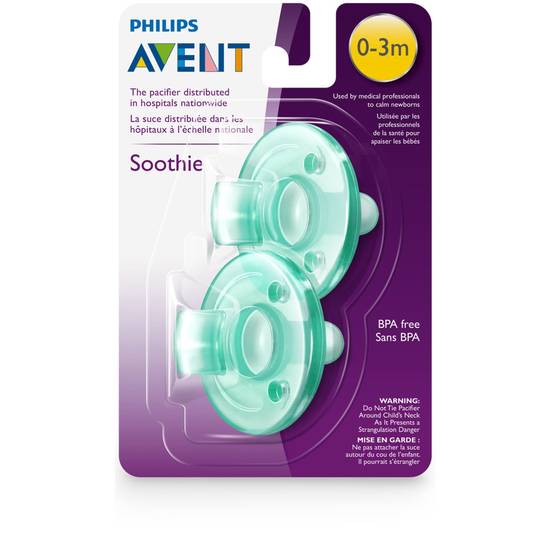 Philips Avent Soothie Pacifier,  0-3 months, Green, 2 pack