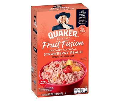 Fruit Fusion Strawberry Peach Instant Oatmeal, 6-Pack