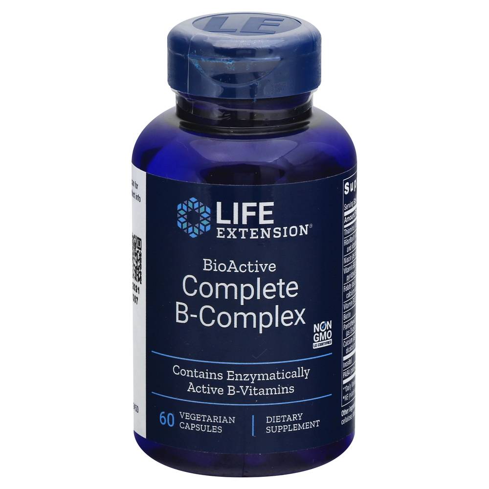 Life Extension Bioactive Complete B-Complex Vegetarian Supplement Capsules