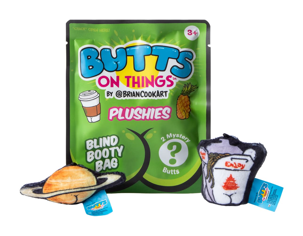 Butts On Things™ By @Briancookart Plushies Blind Booty Bag 2-Pack (Styles May Vary)