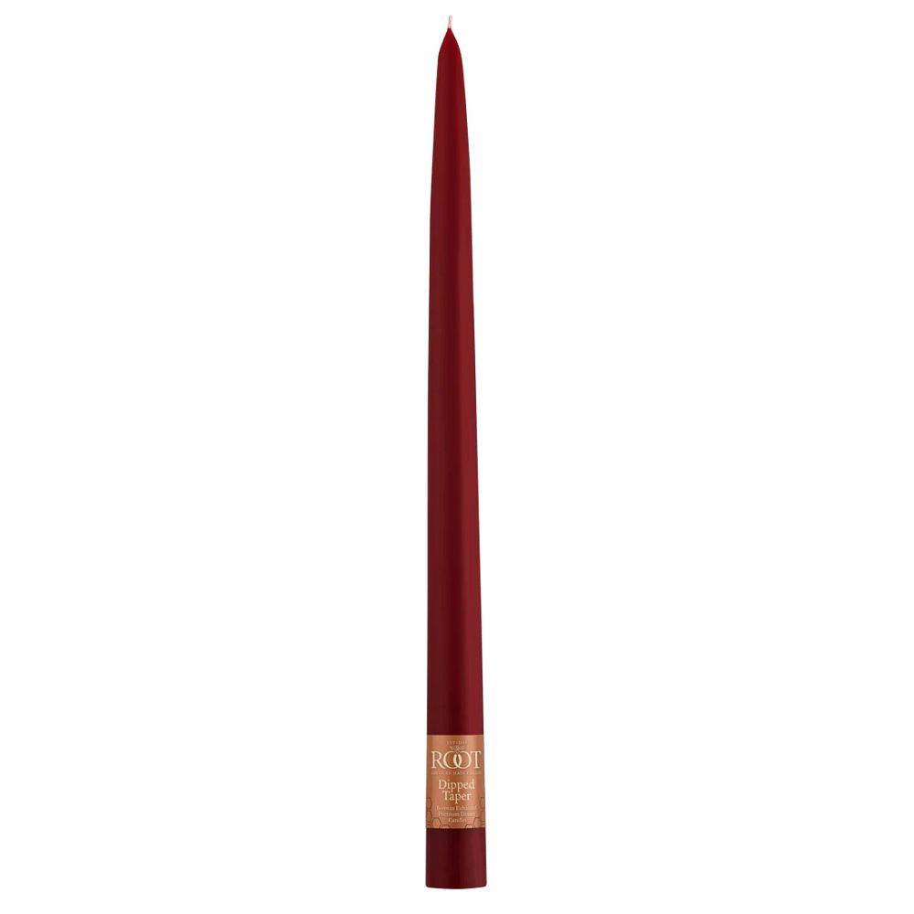 Root Candle 12In Hand Dipped Taper Garnet