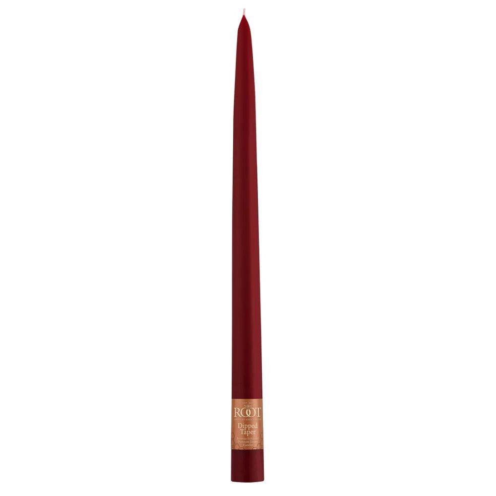 Root Hand Dipped Taper Garnet, 12 In