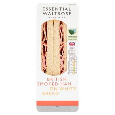 Waitrose Essential British Smoked Ham on White Bread