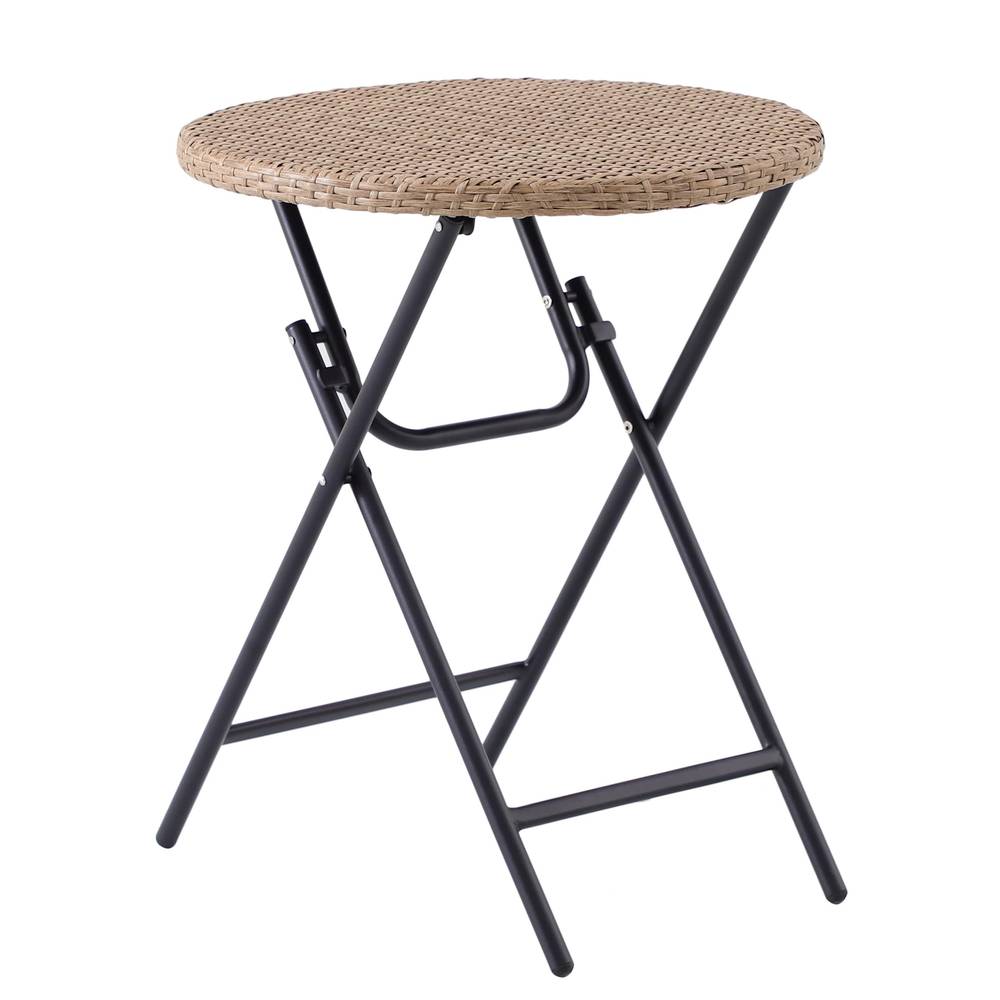 Style Selections Round Wicker Outdoor Bistro Table 23.62-in W x 23.62-in L | FTS41088