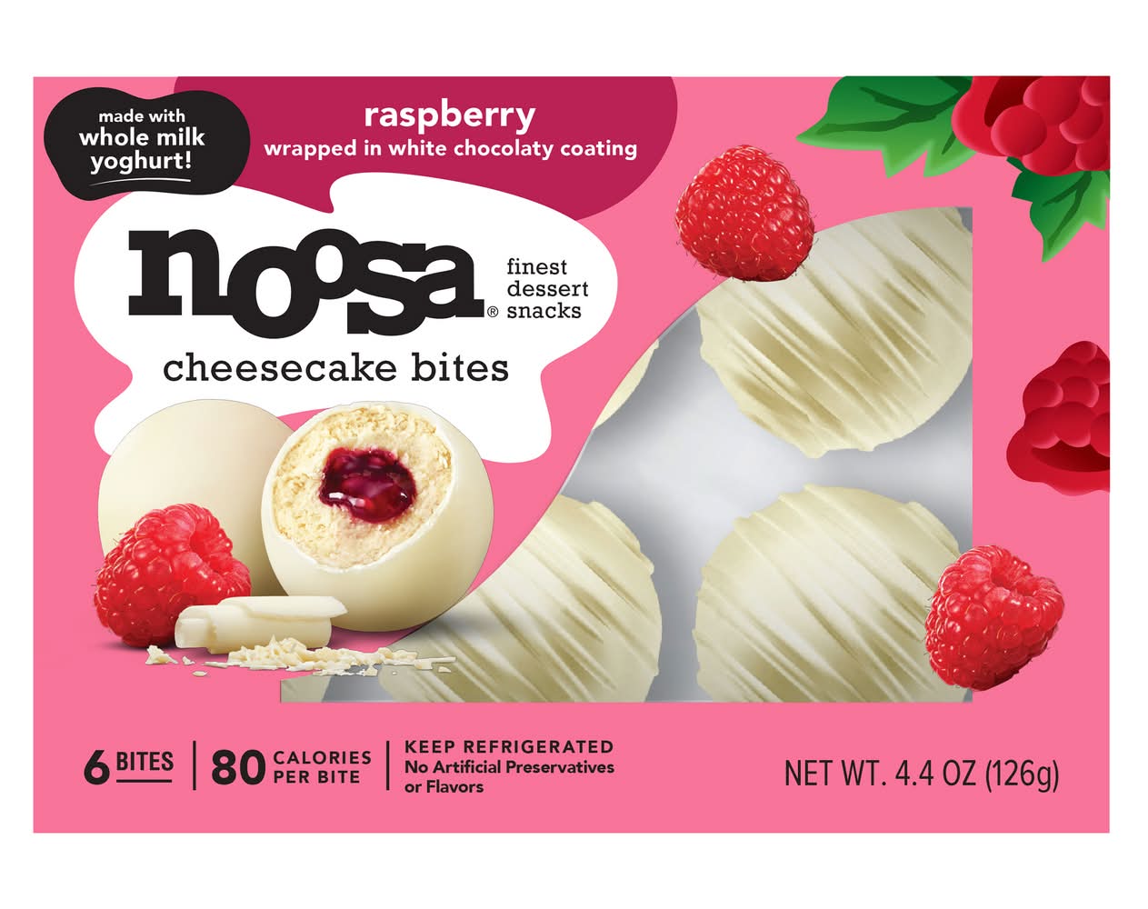 Noosa Cheesecake Bites, Raspberry (4.4 oz, 6 ct)