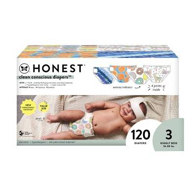 The Honest Company Clean Conscious Disposable Diapers, Size 3 (120 ct)