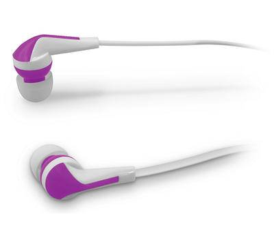 Ilive Comfort Fit Flat-Cord Earbuds (purple)