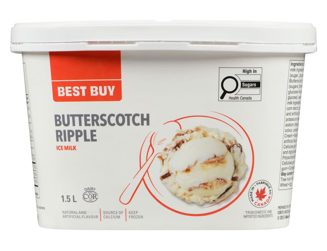 Best Buy Ice Cream, Butterscotch Ripple (1.5 L)