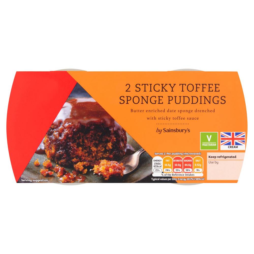 Sainsbury's Sticky Toffee Sponge Pudding 2x110g