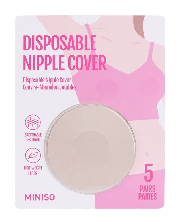 Miniso · Cubre pechos adhesivos de poliéster, 7.5x7.5 cm, nude (5 un)