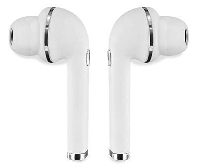 White In-Ear Bluetooth True Wireless Earbuds with Charging Case