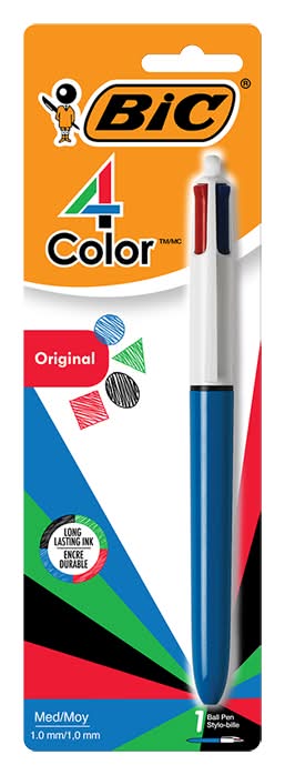 Stylos encre bic de couleurs assorties - bic assorted colour ink pen (4 pens)