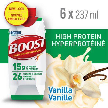 Boost boisson de substitut de repas à la vanille riche en protéines (6 x 237 ml) - high protein vanilla meal replacement drink (pack of 6 | 6 x 237 ml)