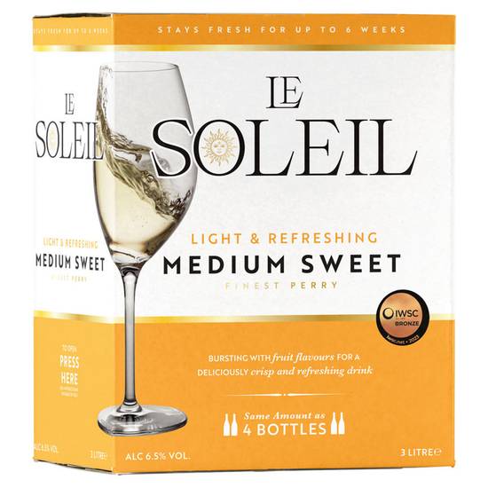 Le Soleil Premium Perry Medium Sweet 3 Litre