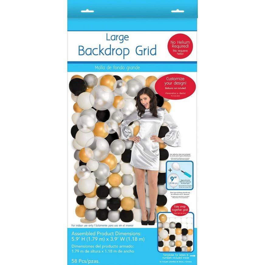 Large Balloon Backdrop Plastic Grid, 3.9ft x 5.9ft