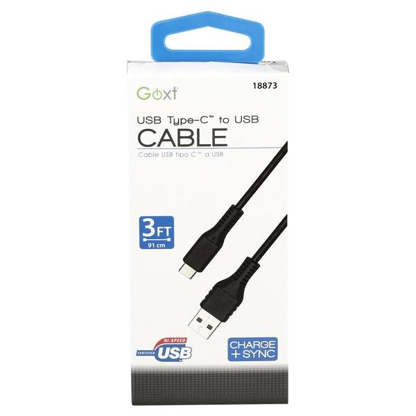 GOXT 3' Black USB A to USB C Cable