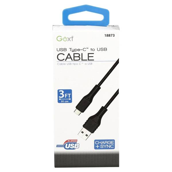 Goxt Usb a To C Type Cable (3 ft/black)