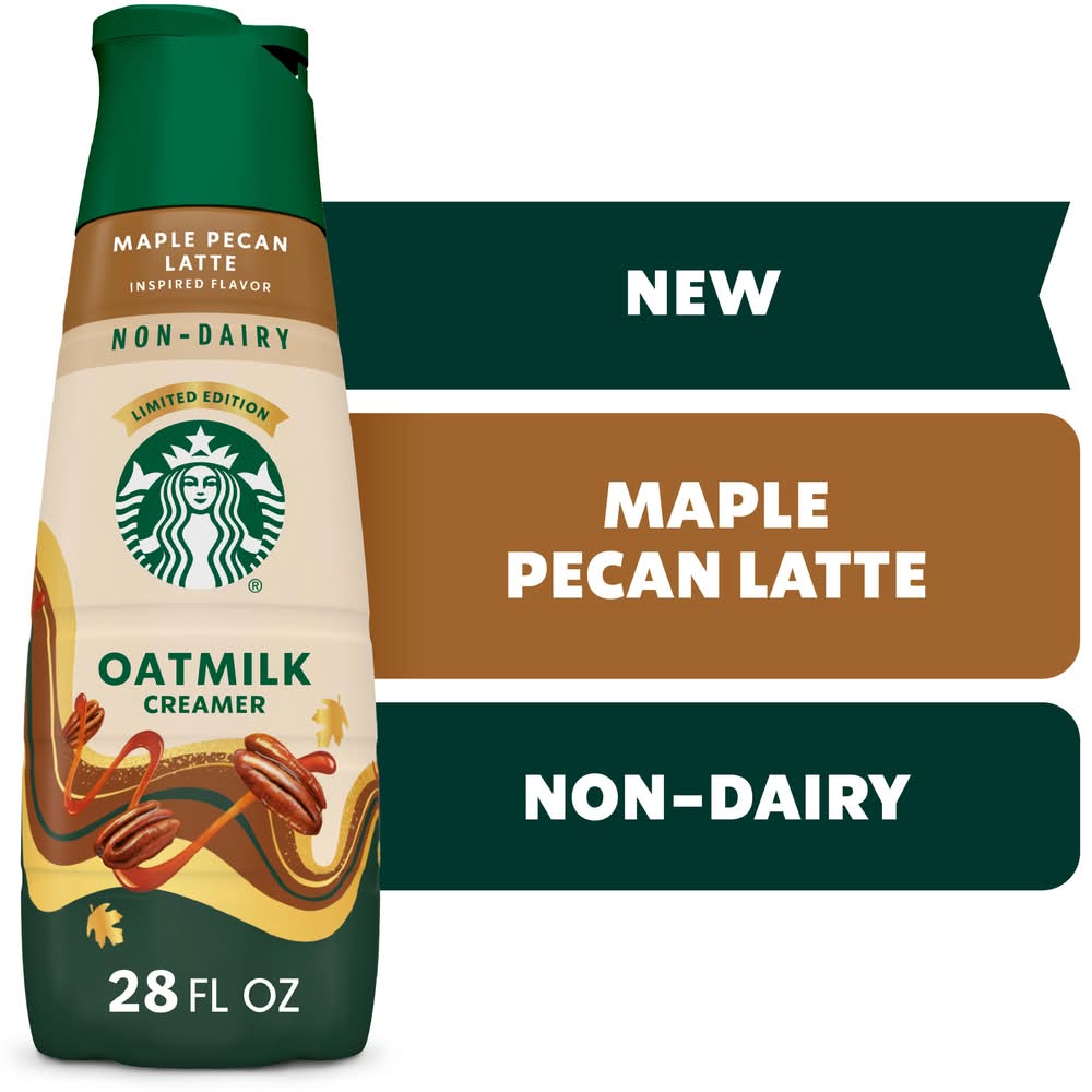 Starbucks Non Dairy Plant Based Oatmilk Creamer, Maple Pecan Latte (28 fl oz)