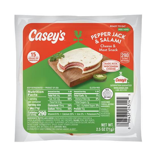 Casey's Salami & Pepper Jack Protein 2.5oz