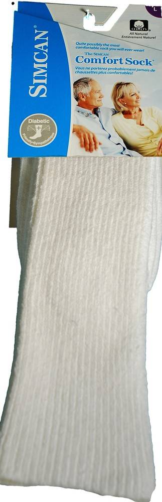 Simcan Comfort Mid Calf Socks Large White
