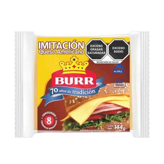 Burr queso amarillo tipo americano (sobre 144 g)