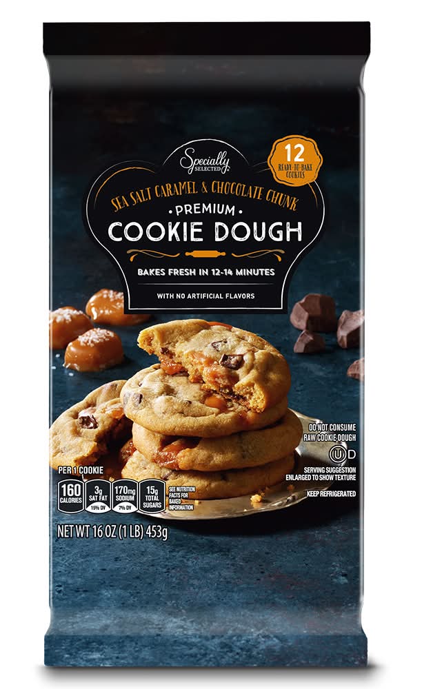 Specially Selected Premium Dough Cookies, Sea Salt Caramel & Chocolate Chunk (16 oz)